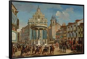 Adornment on the Puerta del Sol: motif representing Charles III entering Madrid-LORENZO QUIROS-Framed Poster