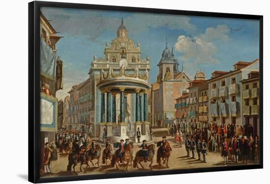 Adornment on the Puerta del Sol: motif representing Charles III entering Madrid-LORENZO QUIROS-Framed Poster