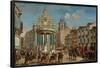 Adornment on the Puerta del Sol: motif representing Charles III entering Madrid-LORENZO QUIROS-Framed Poster