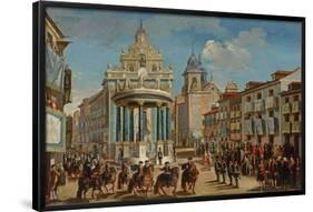 Adornment on the Puerta del Sol: motif representing Charles III entering Madrid-LORENZO QUIROS-Framed Poster