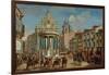 Adornment on the Puerta del Sol: motif representing Charles III entering Madrid-LORENZO QUIROS-Framed Premium Giclee Print