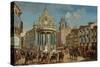 Adornment on the Puerta del Sol: motif representing Charles III entering Madrid-LORENZO QUIROS-Stretched Canvas