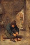 A Peasant eating Mussels in an Interior-Adraen Brouwer-Framed Stretched Canvas