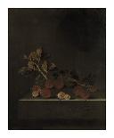 Three Peaches on a Stone Plinth-Adriaen Coorte-Framed Art Print