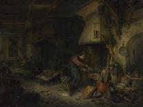 Room in an Inn with Peasants Drinking, Smoking and Playing Backgam, 1678-Adriaen Jansz van Ostade-Framed Giclee Print