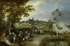 Jeu De Paume before a Country Palace, Ca 1614-Adriaen Pietersz van de Venne-Stretched Canvas