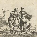 Rider and herdsman with cattle on a dirt road, 1653-Adriaen van de Velde-Giclee Print