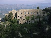 Palace of the Despots and the Plain of Sparta Below, Mistra, Greece-Adrian Neville-Framed Stretched Canvas