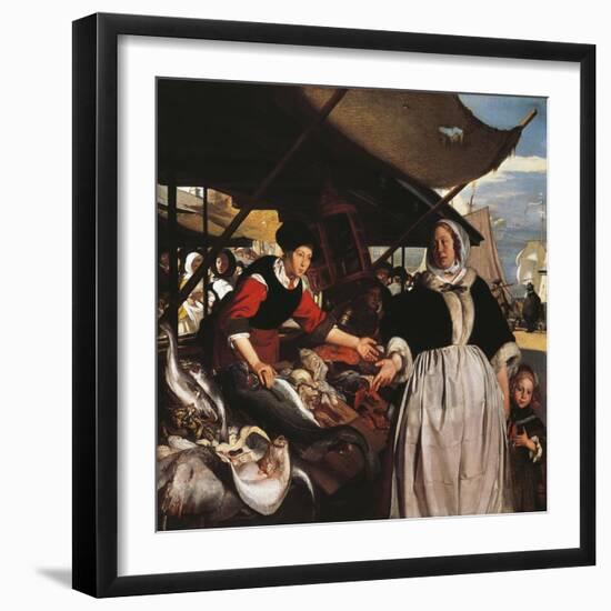 Adriana Van Heusden and Daughter at New Fishmarket in Amsterdam, Circa 1662-Emanuel de Witte-Framed Giclee Print