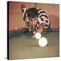 Adriano Celentano Playing Billiards-null-Stretched Canvas