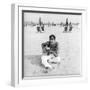 Adriano Celentano with the Guitar at the Beach-Marisa Rastellini-Framed Premium Photographic Print