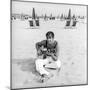 Adriano Celentano with the Guitar at the Beach-Marisa Rastellini-Mounted Photographic Print