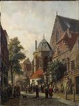 Dutch Street Scene-Adrianus Eversen-Stretched Canvas