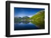 Adriatic reflection and the Great Wall above the city center, Ston, Dalmatian Coast, Croatia-Russ Bishop-Framed Photographic Print