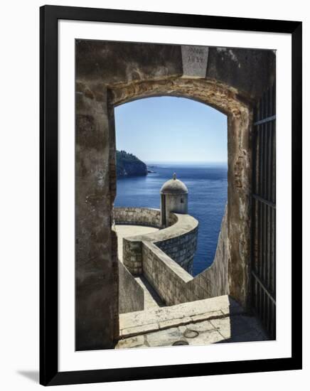 Adriatic Sea Framed By Gate, Dubrovnik, Croatia-Adam Jones-Framed Photographic Print