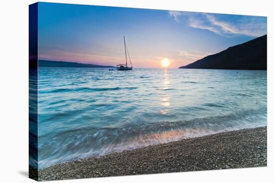 Adriatic Sea Off Zlatni Rat Beach at Sunset, Bol, Brac Island, Dalmatian Coast, Croatia, Europe-Matthew Williams-Ellis-Stretched Canvas