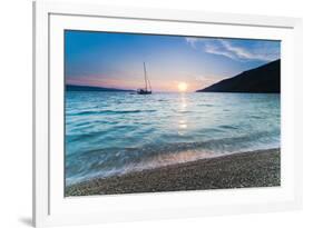 Adriatic Sea Off Zlatni Rat Beach at Sunset, Bol, Brac Island, Dalmatian Coast, Croatia, Europe-Matthew Williams-Ellis-Framed Photographic Print