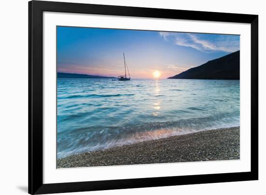 Adriatic Sea Off Zlatni Rat Beach at Sunset, Bol, Brac Island, Dalmatian Coast, Croatia, Europe-Matthew Williams-Ellis-Framed Photographic Print