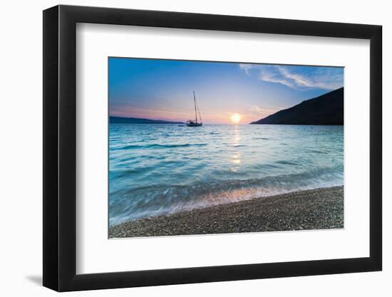 Adriatic Sea Off Zlatni Rat Beach at Sunset, Bol, Brac Island, Dalmatian Coast, Croatia, Europe-Matthew Williams-Ellis-Framed Premium Photographic Print