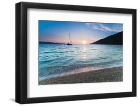 Adriatic Sea Off Zlatni Rat Beach at Sunset, Bol, Brac Island, Dalmatian Coast, Croatia, Europe-Matthew Williams-Ellis-Framed Premium Photographic Print