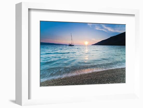 Adriatic Sea Off Zlatni Rat Beach at Sunset, Bol, Brac Island, Dalmatian Coast, Croatia, Europe-Matthew Williams-Ellis-Framed Photographic Print