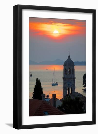 Adriatic Sunset, Cavtat, Dubrovnik Riviera, Dalmatian Coast, Dalmatia, Croatia, Europe-Frank Fell-Framed Photographic Print