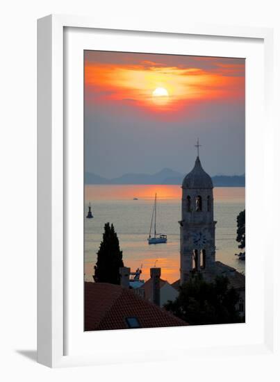 Adriatic Sunset, Cavtat, Dubrovnik Riviera, Dalmatian Coast, Dalmatia, Croatia, Europe-Frank Fell-Framed Photographic Print