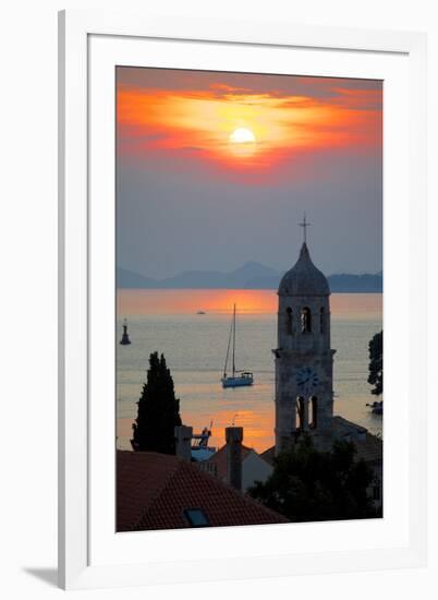 Adriatic Sunset, Cavtat, Dubrovnik Riviera, Dalmatian Coast, Dalmatia, Croatia, Europe-Frank Fell-Framed Photographic Print