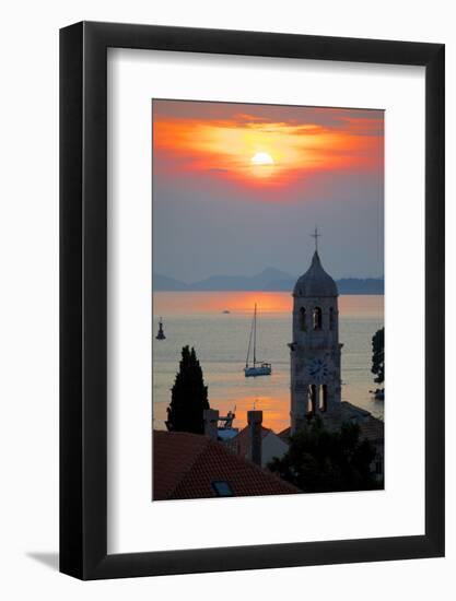 Adriatic Sunset, Cavtat, Dubrovnik Riviera, Dalmatian Coast, Dalmatia, Croatia, Europe-Frank Fell-Framed Photographic Print