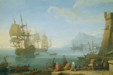 Mediterranean Harbour Scene-Adrien Manglard-Giclee Print