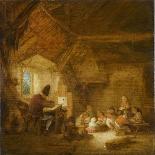 Peasants Drinking and Smoking in an Interior-Adrien Van Ostade-Framed Giclee Print