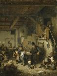 Peasants Drinking and Smoking in an Interior-Adrien Van Ostade-Framed Giclee Print