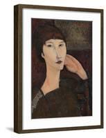 Adrienne, Woman with Bangs, 1917-Amedeo Modigliani-Framed Premium Giclee Print