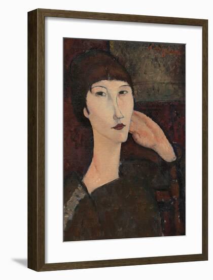 Adrienne, Woman with Bangs, 1917-Amedeo Modigliani-Framed Premium Giclee Print