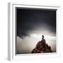 Adult and Child Standing on Hilltop-Luis Beltran-Framed Photographic Print