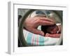 Adult Hand Touching Tiny Head of Baby, Born Addicted to Crack Cocaine, in Hospital Incubator-Ted Thai-Framed Photographic Print