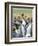 Adult King Penguin running through rookery while being pecked at by neighbors, Falkland Islands.-Martin Zwick-Framed Photographic Print