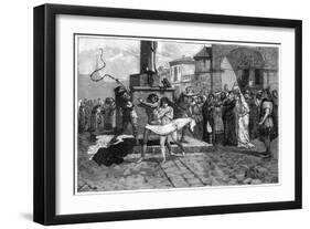 Adulterers Being Whipped in Public, France, 8th Century (1882-188)-Charaire et fils-Framed Giclee Print