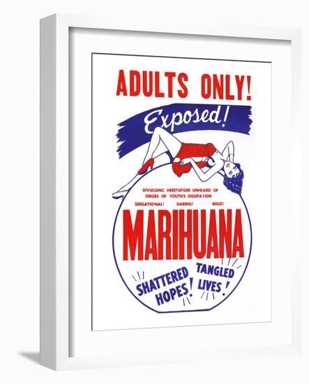 Adults Only! Marihuana-null-Framed Art Print