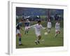 Adults playing soccer, Germany-Alan Klehr-Framed Photographic Print