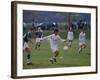 Adults playing soccer, Germany-Alan Klehr-Framed Photographic Print