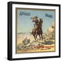 Advance Brand - California - Citrus Crate Label-Lantern Press-Framed Art Print