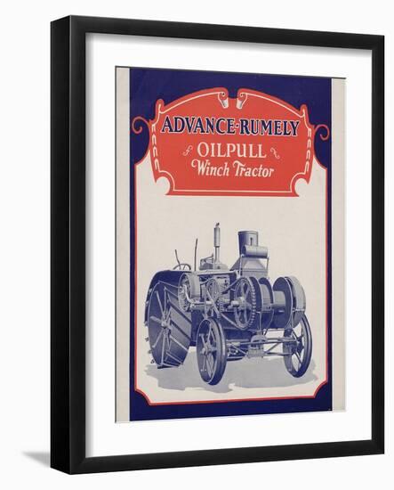 Advance-Rumely Oil Pull Winch Tractor-null-Framed Giclee Print