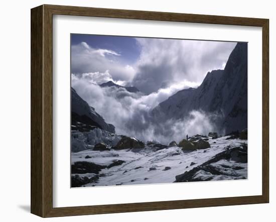 Advanced Base Camp on South Side of Everest-Michael Brown-Framed Premium Photographic Print