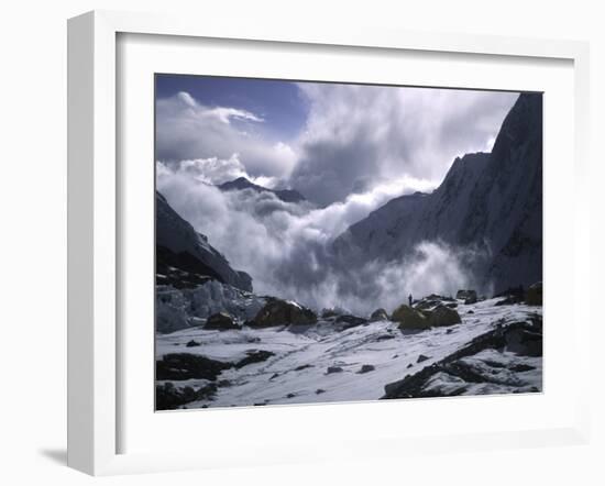 Advanced Base Camp on South Side of Everest-Michael Brown-Framed Premium Photographic Print