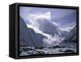 Advanced Base Camp on the Southside of Everest, Nepal-Michael Brown-Framed Stretched Canvas