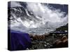 Advanced Base Camp with the North Col in the Background on the North Side of Everest-Michael Brown-Stretched Canvas