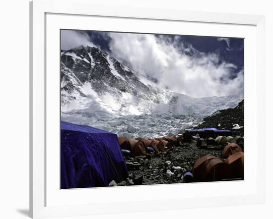 Advanced Base Camp with the North Col in the Background on the North Side of Everest-Michael Brown-Framed Photographic Print