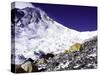 Advanced Base Camp with the Summit of Mt. Everest on Everest North Side, Tibet-Michael Brown-Stretched Canvas