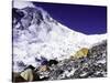 Advanced Base Camp with the Summit of Mt. Everest on Everest North Side, Tibet-Michael Brown-Stretched Canvas